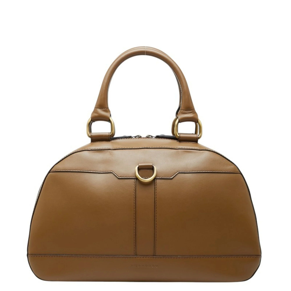 Burberry Nova Check Handbag, Brown Leather, Women's BURBERRY